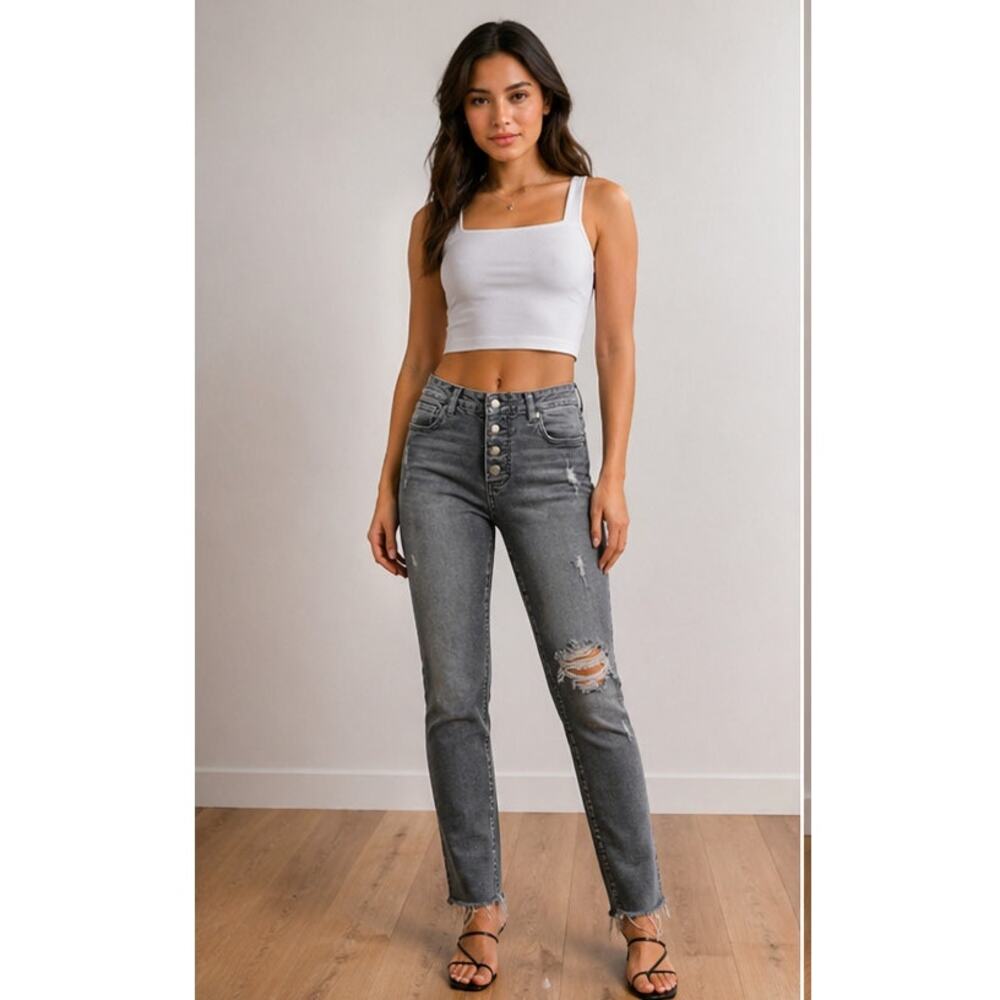 Kut from the Kloth High rise  gray Connie Fab Ab Ankle Skinny jeans size 4